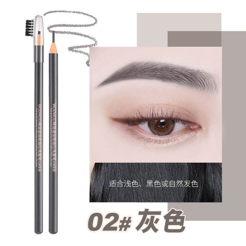 Wodwod ultra-fine brow definer - waterproof, sweat-proof, smudge-proof. professional makeup artist formula with fine tip, hard core, and integrated brush