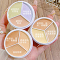 Makeup xixi skin cleansing and long-lasting makeup three-color concealer to cover freckles, spots, acne marks, dark circles, tear trough concealer palette