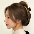 French leopard print gripper for women 2026 new arrivalclassy shark clip large easiest for match back of head hair clip headwear