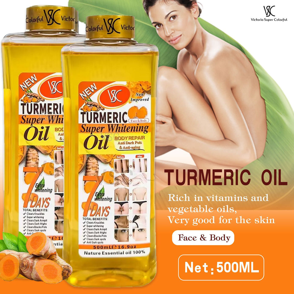 bestselling turmeric essential oil 500ml - almond body oil for moisturizing massage, spa, facial massage, brightening, and dark spot removal