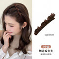 Broken hair storage clip red braided hair clip female princess head flocking fluffy bangs clip side duckbill clip headwear