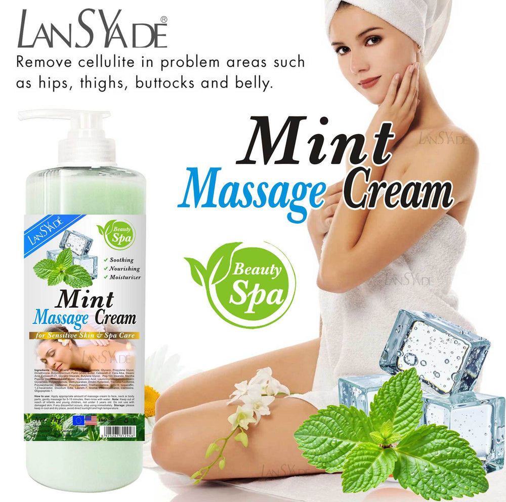 soothing and moisturizing body mint massage cream, cooling and moisturizing whole body rose brightening massage cream, foreign trade 1kg