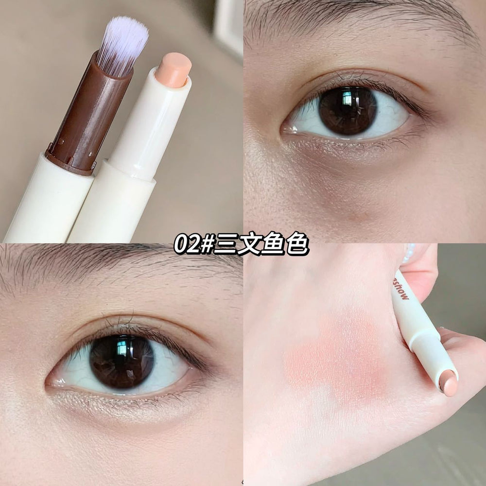 Kakashow double-ended concealer pen waterproof anti-sweat concealer for acne marks, dark circles, tear troughs, and lying silkworm concealer