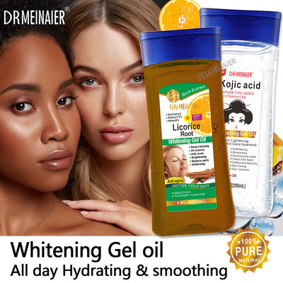 kojic acid gel oil for dark spot removal and brightening skin, licorice root oil facial and body gel massage oil 200ml