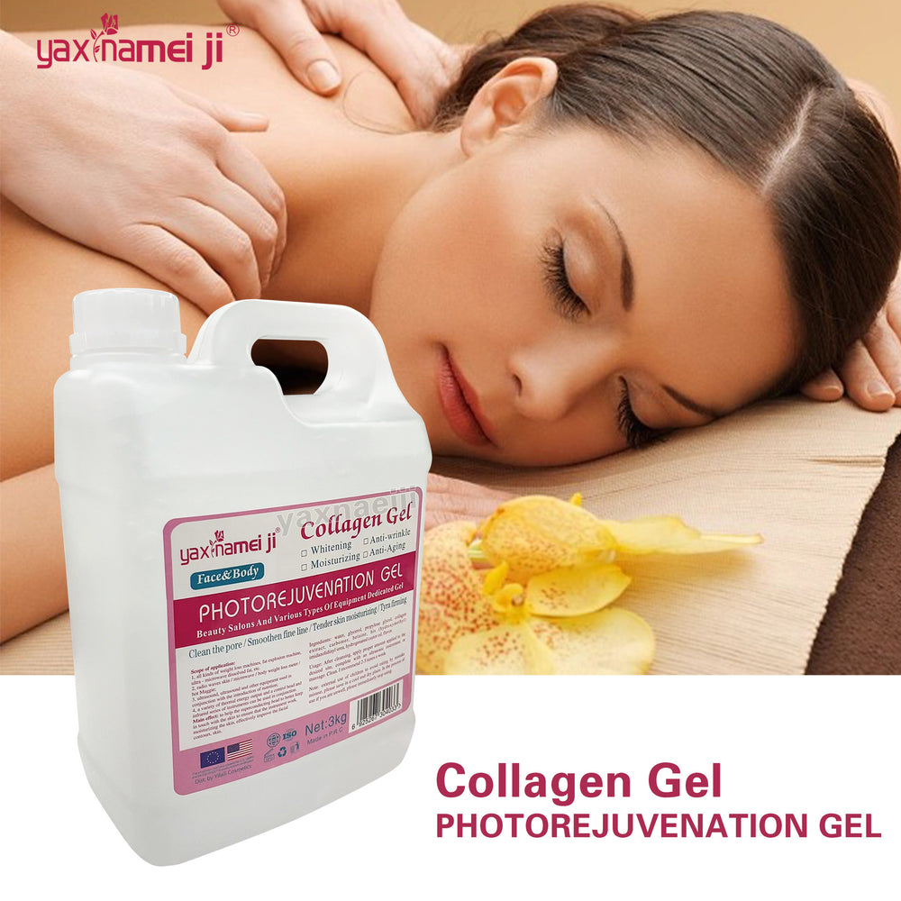 collagen gel for beauty salons: ultrasonic instrument for body and facial gel infusion, lifting, and firming