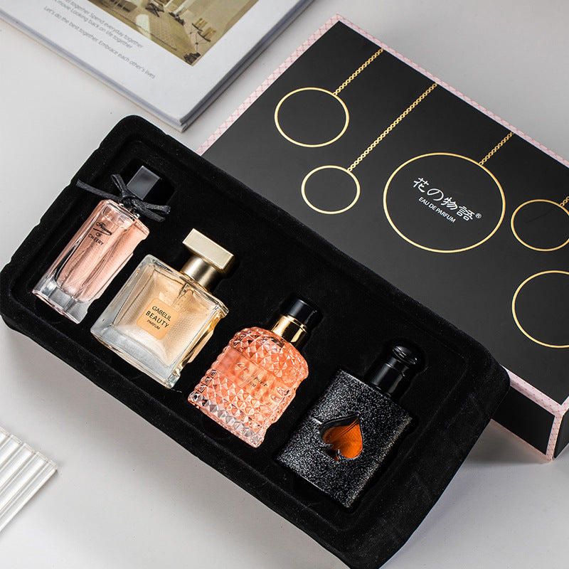Floral whispers gift set: women's perfume four-piece set - wholesale perfume, long-lasting eau de toilette, recommended black coffee perfume for women