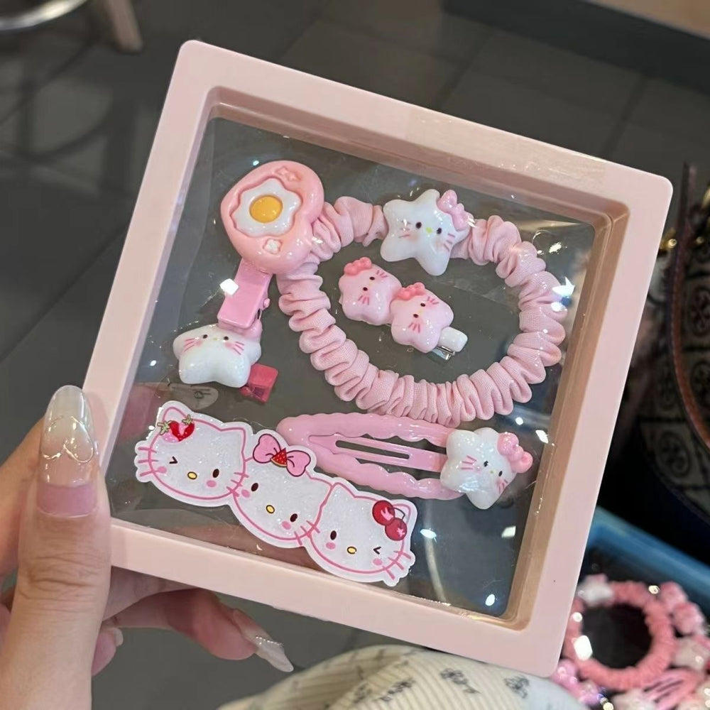 Purple hair clips - 50 piece set: cute hair clips, sweet & girly bang clips, japanese style cartoon hair accessories