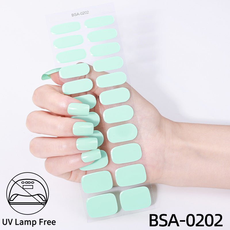no-bake gel manicure stickers waterprooffashionpure color nail stickers no cure gel nail wraps