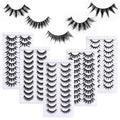 Premium *hard stem false eyelashes - 10 pairs - european & american style - black band - barbie doll/devil eye - dense volume - stage makeup lashes