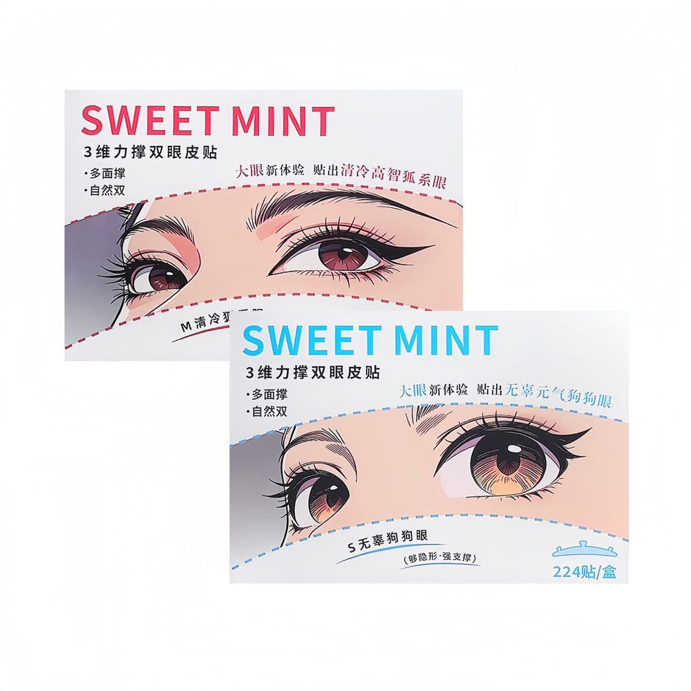 Sweet mint 3d double eyelid tape - natural, seamless, invisible, no curling, beginner-friendly, for puffy eyes and beautiful eyes