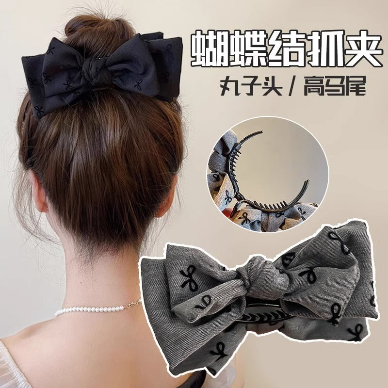 Popular elegantbows gripper for women, large ball head, classy hair clip, back of head, high ponytail, headdress, hair gripper