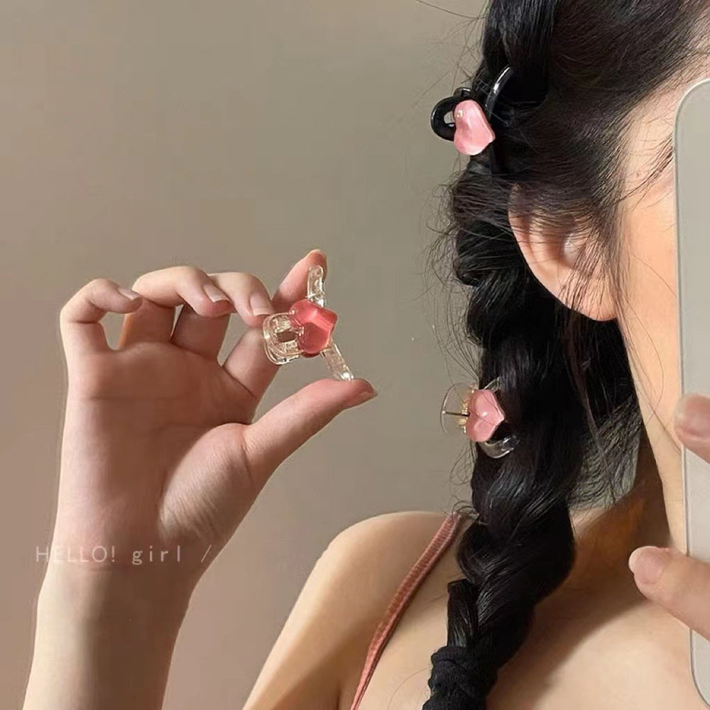 Acrylic casual heart small clip elegant bangs clip classy hair clip women's summer side clip headwear