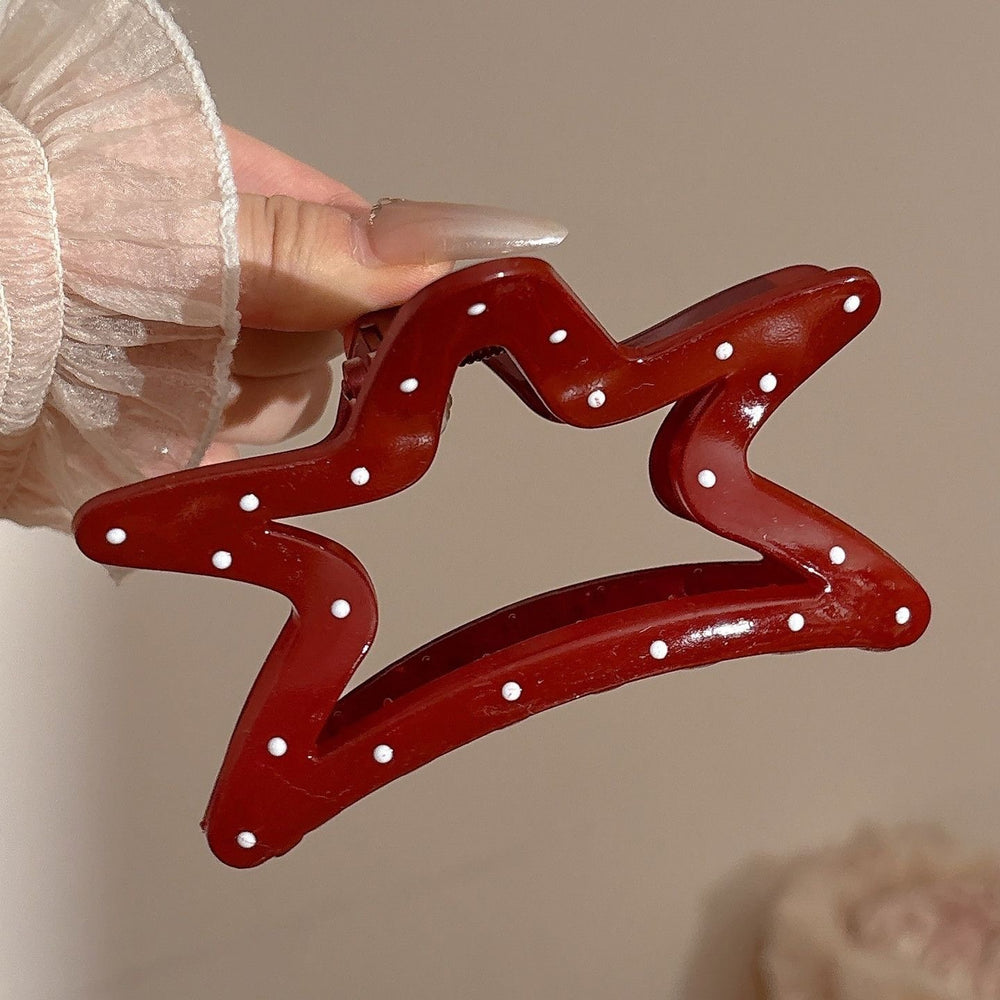 Frenchclassy polka dot golden gripper for women's back of head hair shark clip large elegance hairpin hairpin headwear