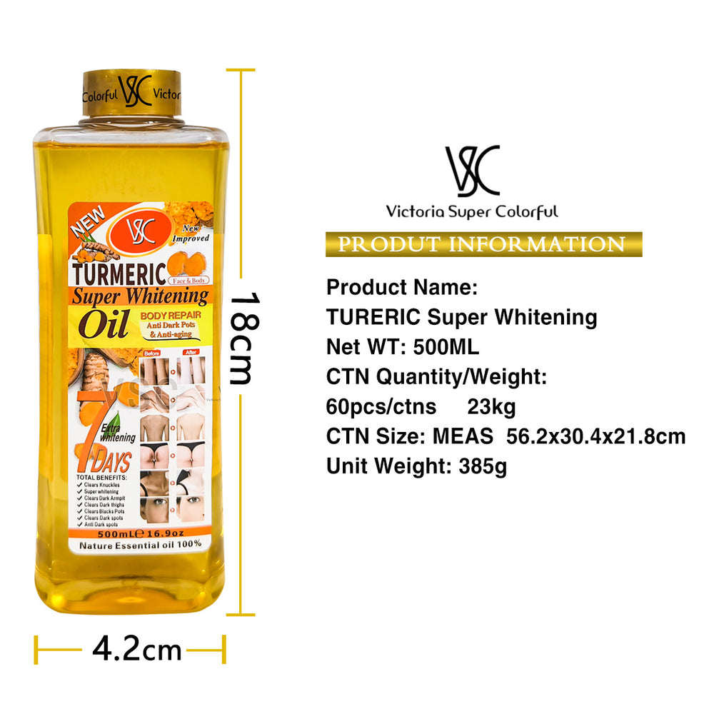 bestselling turmeric essential oil 500ml - almond body oil for moisturizing massage, spa, facial massage, brightening, and dark spot removal