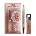 Novo precision sculpting automatic rotating eyebrow pencil - ultra-fine tip, long-lasting, waterproof, smudge-proof, dual-ended brow pen set