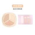 Novo three-color concealer covers facial spots, acne marks, dark circles, tear troughs, brightens and repairs without powder sticking