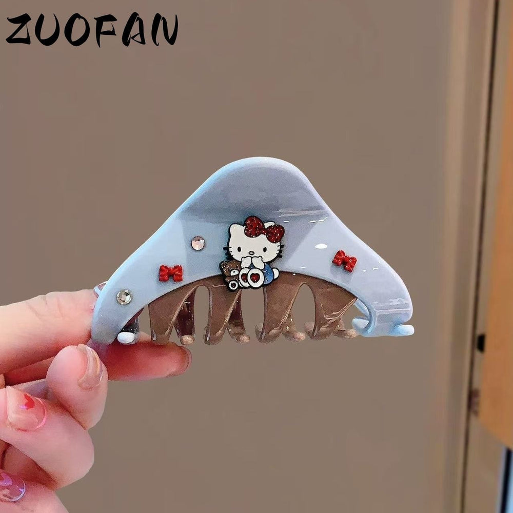 2025 trendy new girl's cute hello kitty medium claw clip - exquisite, stylish, and chic hair clip for updos and hairstyles
