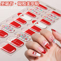 Zhengxiang christmas gel manicure stickers waterproof cross-border european and american uv semi-cured nail stickers christmas nail