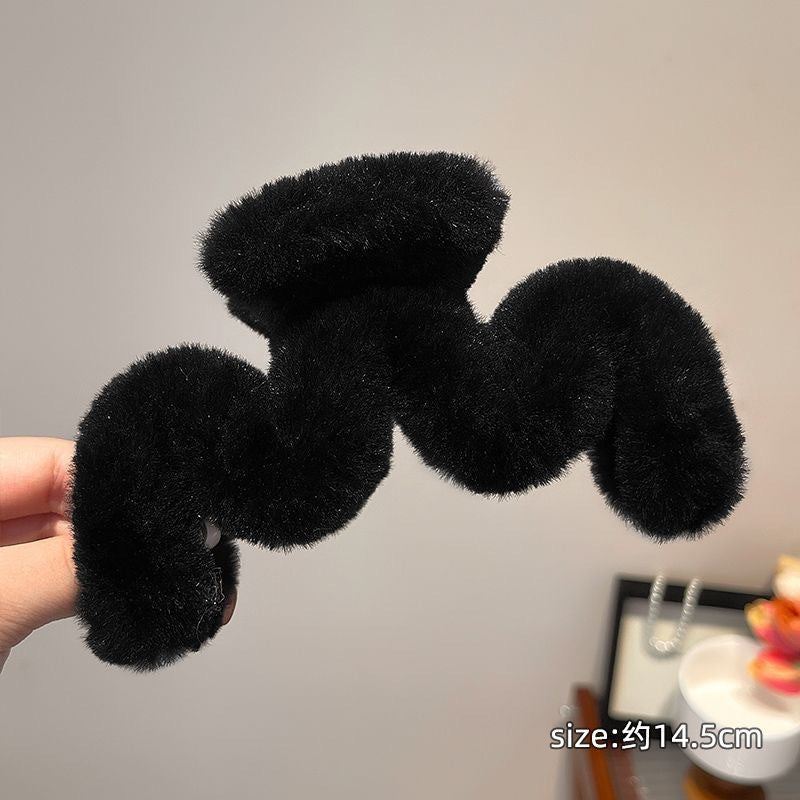 Stuffed gripper female fall and winter large hair clip classy sense ins shark clip hair volume multi-plate hair clip headwear hair accessories