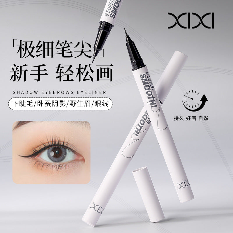 Xixi slim drawing smooth ultra-fine eyeliner pen for women, slim tip waterproof sweat-proof smudge-proof lower lash eyeliner liquid pen
