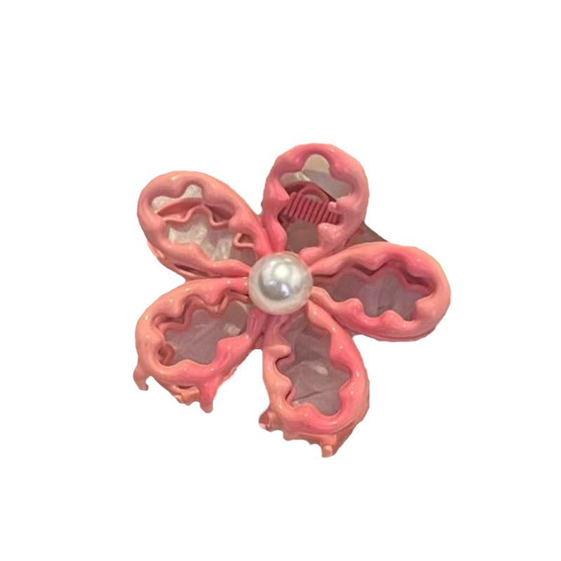 Gradient color dopamine flower small hair clip for women y2k high-end elegant hair clip 2024 new year shark clip
