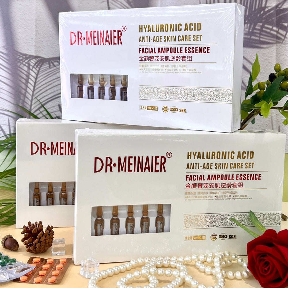 golden beauty luxury skin soothing and anti-aging set hyaluronic acid facial ampoule essence soothes and improves dryness