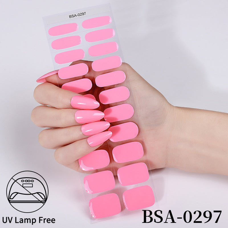 no-bake gel manicure stickers waterprooffashionpure color nail stickers no cure gel nail wraps