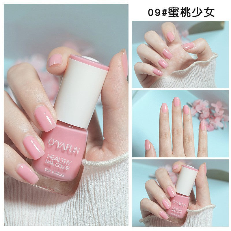 Ouyafei new arrival water-based nail polish 8ml no-bake peelable long-lasting quick-drying nail polish student peelable nail polish