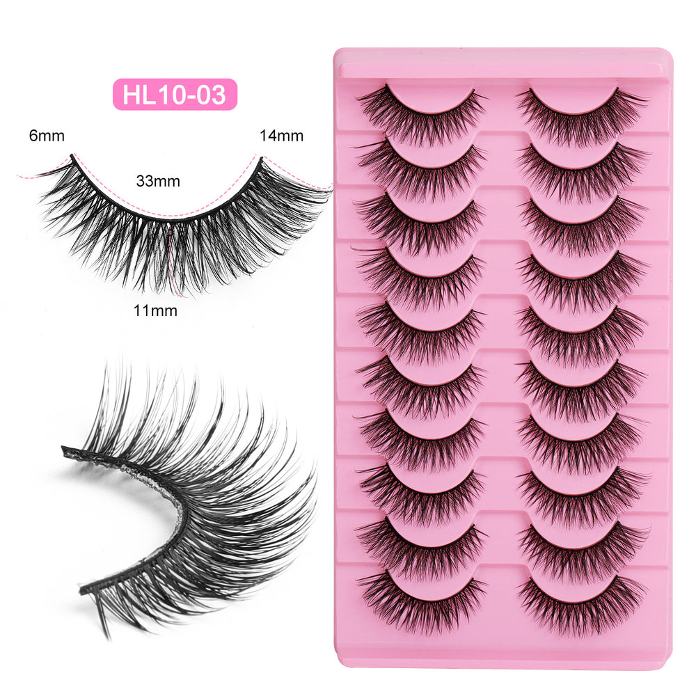 fox style false eyelashes glue style qingdao european and american curling stereo cat eye style hard stem false eyelashes factory