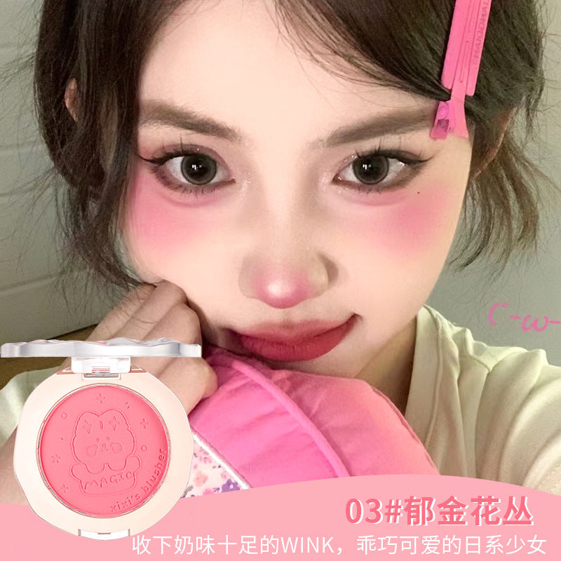Xixi doll zai zai atmosphere blush single color shrink color expansion color peach matte enhance complexion contour rouge