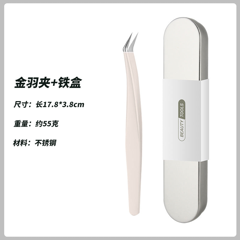 Eyelash extension tweezers set - professional lash artist tools: dolphin, golden feather, and flower tweezers - wholesale
