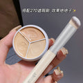 Makeup sweet mint three-color concealer to cover spots, acne marks, dark circles, non-removing makeup, powder bottom concealer palette