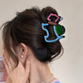 Liu yifei's same style dopamine cartoon puppy gripper for women's back of head hair clip cute color matching shark clip