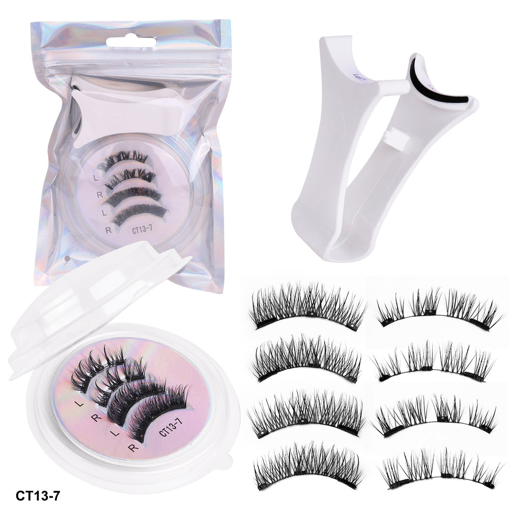 2 pairs of cross-border magnetic false eyelashes wholesale european and american positioning thick fox magnetic eyelash clip set