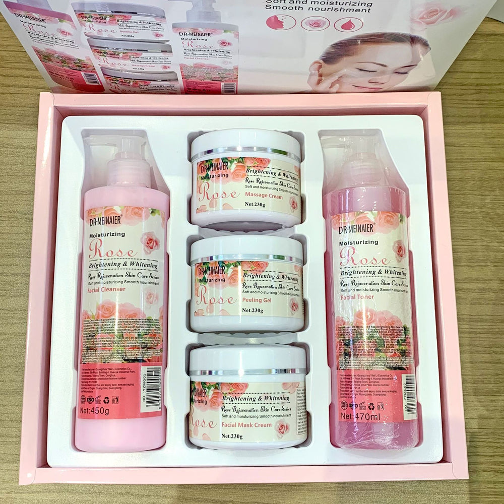 rose beauty salon skincare set - 5-piece massage skincare kit - wholesale for export