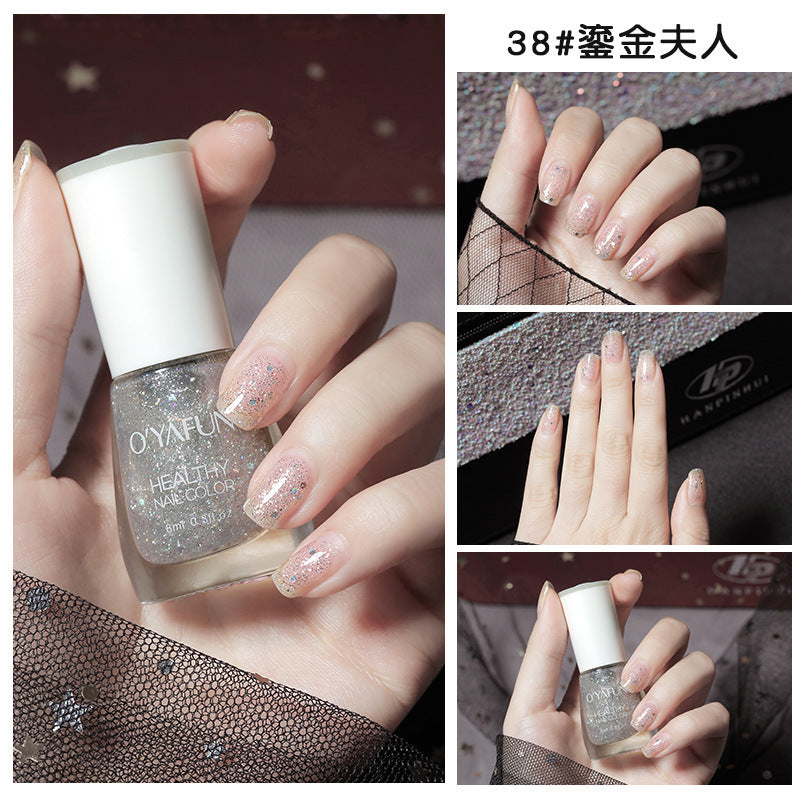 Ouyafei new arrival water-based nail polish 8ml no-bake peelable long-lasting quick-drying nail polish student peelable nail polish