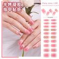 Baking lamp hardening uv second generation gel manicure stickers waterproof hot stamping korean cross-border semi-cured nail stickers personalized