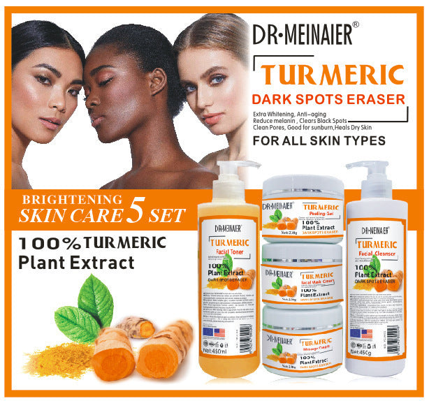 facial set full english water cream original liquid cleansing turmeric skin care 5 piece set rose aloe vera moisturizing and brightening skin