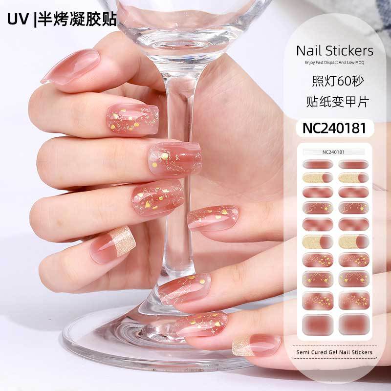 Zhengxiang custom gel nail art stickers - french style, uv/led semi-cured, waterproof, wholesale for export