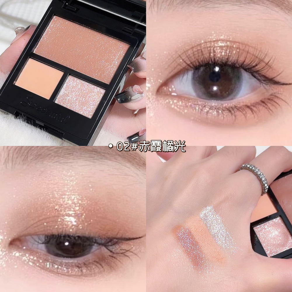 Sweet mint shimmer crystal eyeshadow palette - iridescent, earth tones, perfect for students, everyday commute, and light makeup