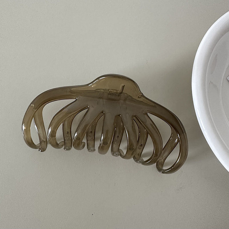 New pumpkin translucent round clip large hair volume hair clip casualeasiest for match clip hair shark clip