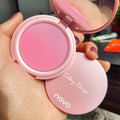 Novo sweet pink gradient blush palette - two-color design for students, enhances complexion, natural contouring, matte & shimmer finishes
