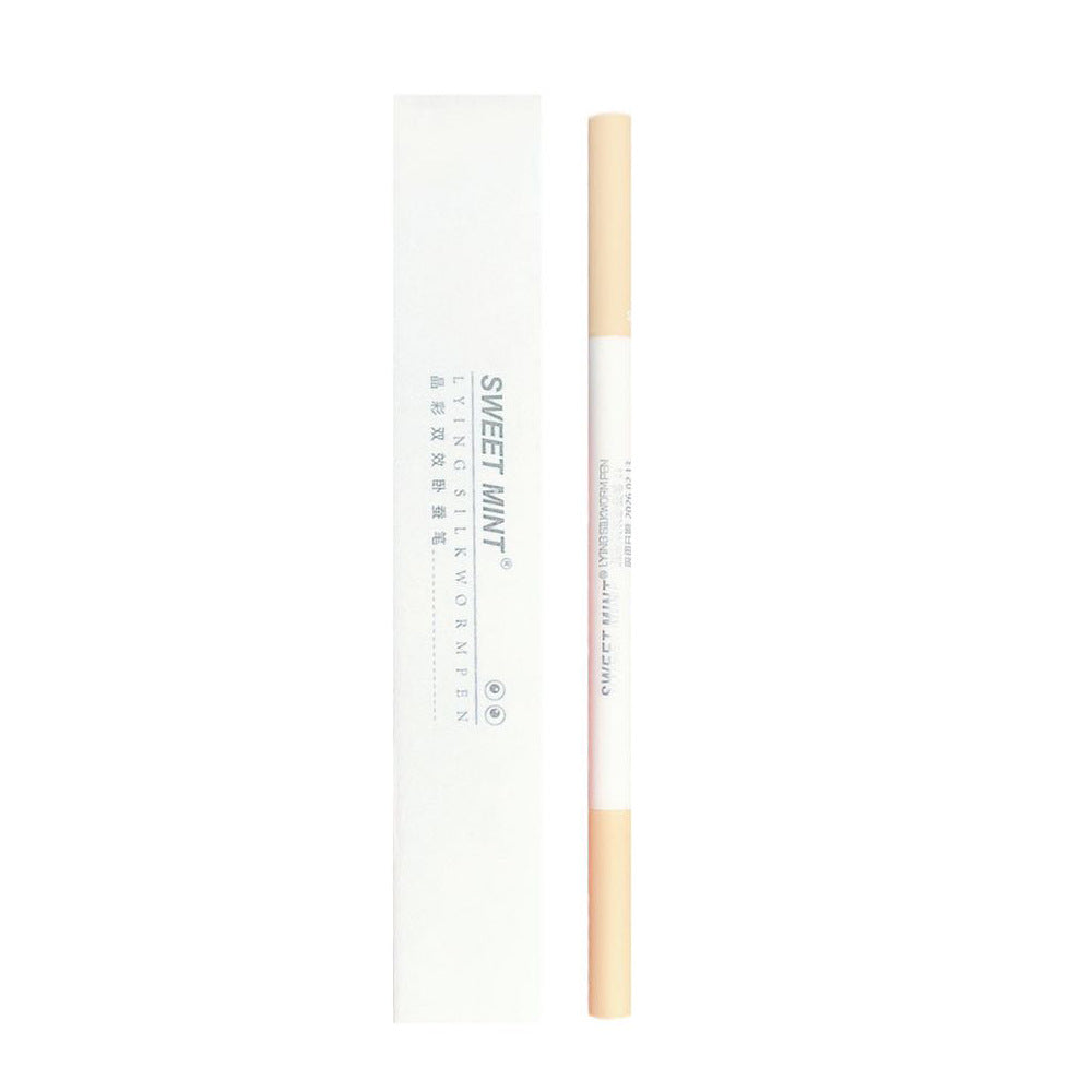 Makeup sweet mint crystal color double effect double headed silkworm pen brightens the eyes and outlines the lower eyelids to eyeliner gel pen