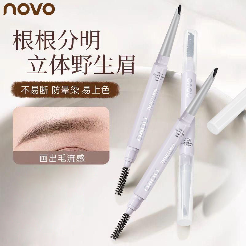 Novo fine tip brow pencil - waterproof, sweat-proof, long-lasting, non-fading, creates defined, natural, and wild brows