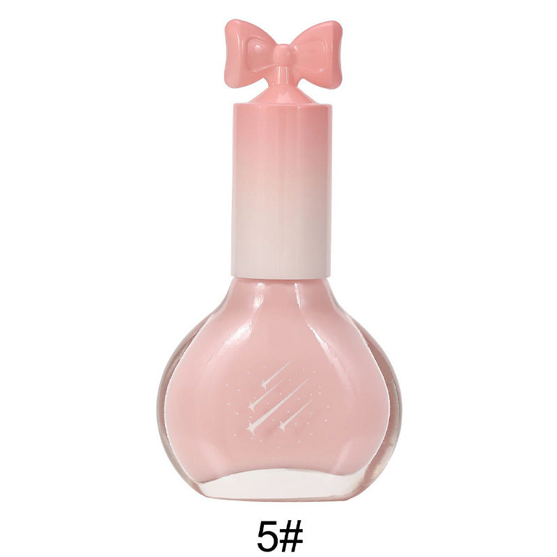 Nail polish, no baking, quick drying, non-tearable, nude color, sequined bottom oil, wine red cherry oily nail polish, wholesale