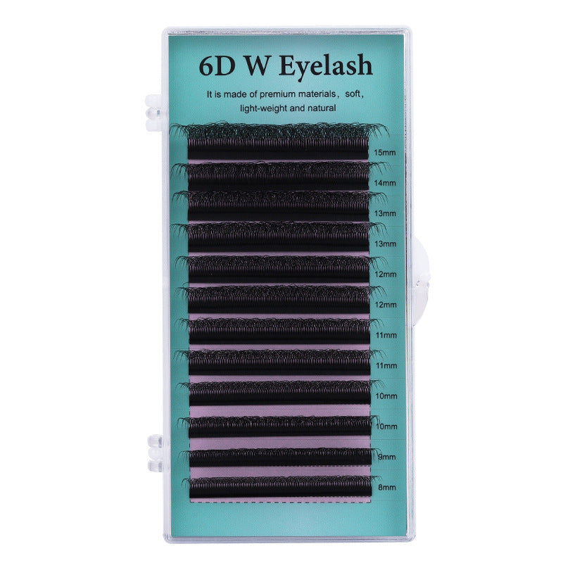 European and american style self-applying eyelash extensions 0.07 black matte d curl soft 6d w shape eye beauty false eyelashes semi-permanent