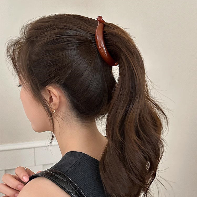 Ankola red casualclassynew arrival bright banana horizontal clip one-word clip elegant half-tied hair clip twist clip