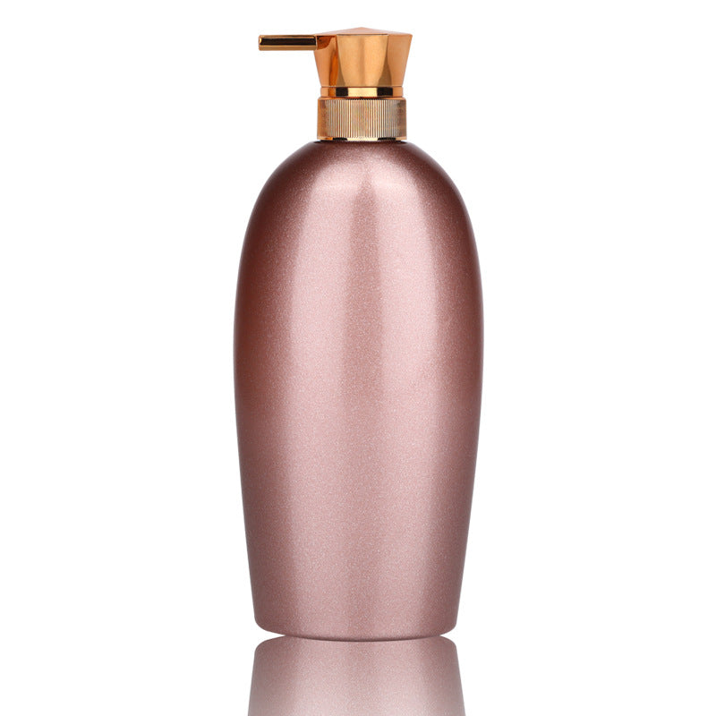 600ml refillable plastic empty bottle with pump for liquid body wash, shampoo, and conditioner - pet with metallic finish