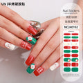 Zhengxiang custom gel nail art stickers french onion powder uv light hardening nail stickers semi-cured christmas wholesale