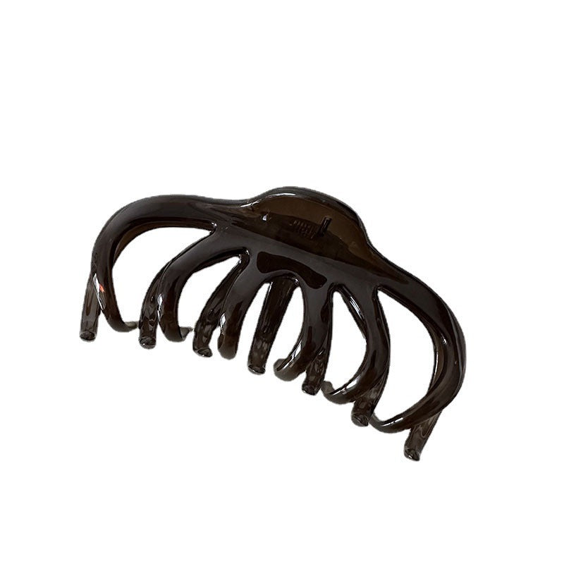 New pumpkin translucent round clip large hair volume hair clip casualeasiest for match clip hair shark clip
